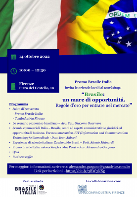 14/10/22: Florença | Brasile: mare di opportunità